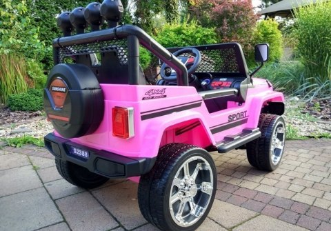 AUTO DLA DZIECI NA AKUMULATOR S2388 JEEP RÓŻOWY 4x45W