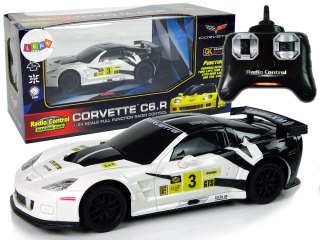 AUTO SPORTOWE WYŚCIGOWE R/C 1:24 CORvETTE C6.R BIAŁY 2.4 G ŚWIATŁA