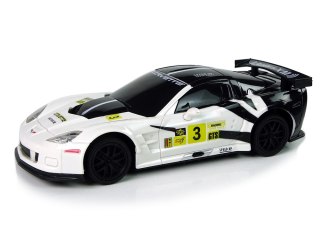 AUTO SPORTOWE WYŚCIGOWE R/C 1:24 CORvETTE C6.R BIAŁY 2.4 G ŚWIATŁA