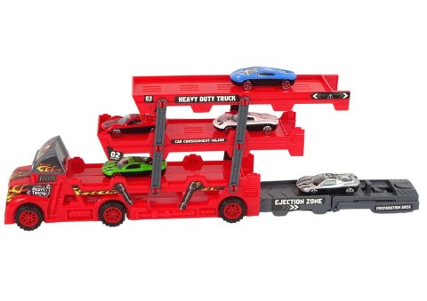 DUŻE AUTO TRUCK LAWETA ROZKŁADANA 3- PIĘTROWA Z WYRZUTNIĄ