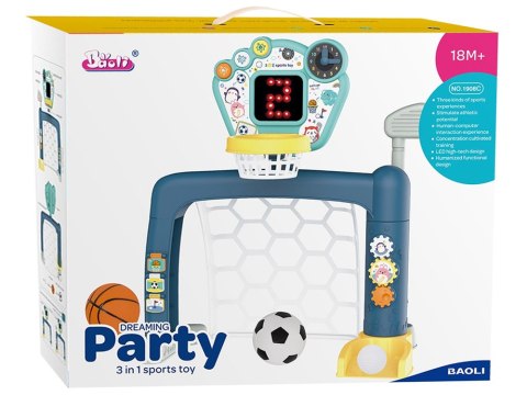 ZESTAW 3W1 DLA MALUCHA GRY ZRĘCZNOŚCIOWE GOLF KOSZYKÓWKA PIŁKA NOŻNA