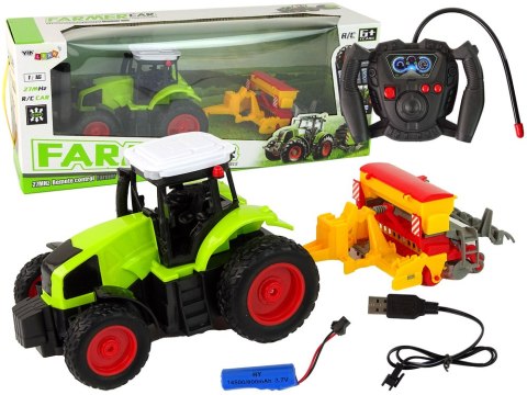 POJAZD ROLNICZY TRAKTOR Z PRASĄ R/C 1:16 ZIELONY