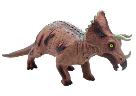 DUŻA FIGURKA DINOZAUR TRICERATOPS DŹWIĘK 36 CM BRĄZOWY