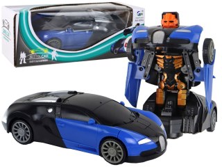 SAMOCHÓD-ROBOT 2W1 BUGATTI NIEBIESKI EFEKTY ŚWIETLNE