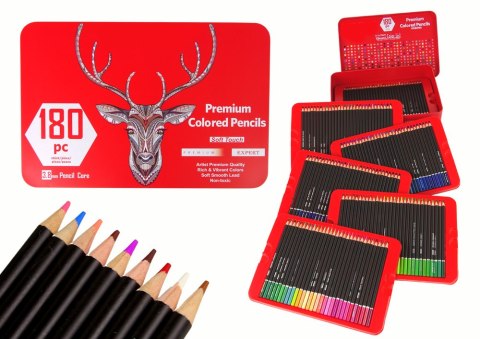 ZESTAW MAŁEGO ARTYSTY W METALOWYM POJEMNIKU KREDKI 180SZT.