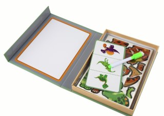 EDUKACYJNY ZESTAW PUZZLI MAGNETYCZNYCH Z MOTYWEM DINOZAURÓW