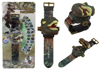 ZEGAREK PROJEKTOR 3D DINOZAUR TYRANOZAUR REx 22CMx 6,5CM x 4,5CM