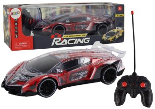 AUTO SPORTOWE ZDALNIE STEROWANE RC SKALA 1:16 ŚWIATŁA CZERWONE