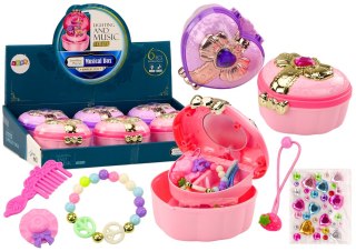 ZESTAW KUFEREK SZKATUŁKA SERDUSZKO PUDEŁKO NA BIŻUTERIĘ AKCESORIA MIX