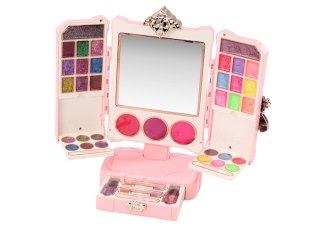 ZESTAW PIĘKNOŚCI LUSTRO NA STOJAKU REGULOWANE RÓŻOWY