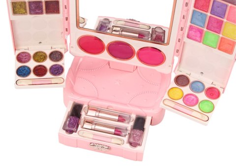 ZESTAW PIĘKNOŚCI LUSTRO NA STOJAKU REGULOWANE RÓŻOWY