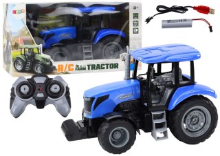 TRAKTOR ZDALNIE STEROWANY RC 2.4G DŹWIĘKI NIEBIESKI