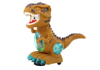 DINOZAUR TAŃCZĄCY CZUJNIK PRZESZKÓD ŚWIATŁA DŹWIĘKI ŻÓŁTY