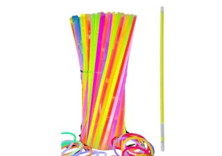 OPASKI FLUORESCENCYJNE 100 SZTUK WIELE KOLORÓW ŚWIECĄCE W CIEMNOŚCI