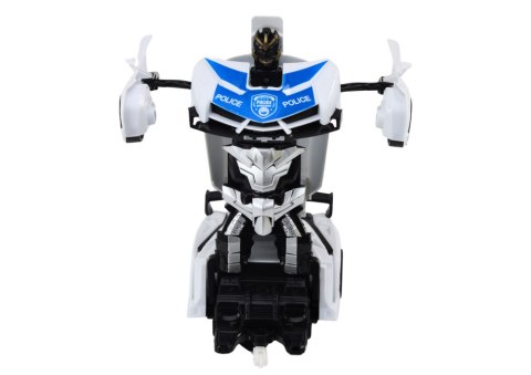SAMOCHÓD R/C POLICYJNY 2W1 AUTO ROBOT DŹWIĘKI ŚWIATŁA