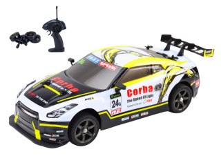 AUTO SPORTOWE RC 1:16 DRIFT WYMIENNE KOŁA BIAŁO-ŻÓŁTE