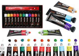 ZESTAW FARB AKRYLOWYCH W TUBCE 12 KOLORÓW