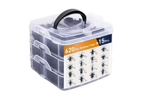 ZESTAW SPINEK SAMOCHODOWYCH W ORGANIZERZE 16 ROZMIARÓW PVC 620EL