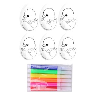 JAJKA WIELKANOCNE STYROPIANOWE DO MALOWANIA PISAKI KURCZAK W JAJKU 6SZT