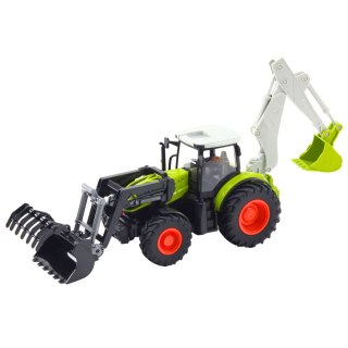 TRAKTOR ROLNICZY Z OBROTOWĄ ŁYŻKĄ I KOPARKĄ 2W1 ZDALNIE STEROWANY 2.4G
