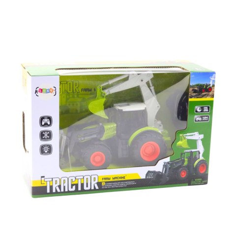TRAKTOR ROLNICZY Z OBROTOWĄ ŁYŻKĄ I KOPARKĄ 2W1 ZDALNIE STEROWANY 2.4G