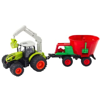 TRAKTOR ROLNICZY Z SIEWNIKIEM I CHWYTAKIEM OBROTOWYM ZDALNIE STEROWANY 2.4G