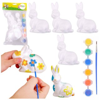 ZAJĄCZKI WIELKANOCNE STYROPIANOWE DO MALOWANIA FARBKI 4SZT