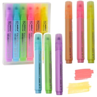 ZESTAW ZAKREŚLACZY SZKOLNE BIUROWE KOLOROWE 6SZT.
