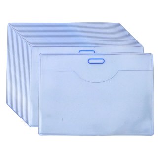 ZESTAW ETUI NA IDENTYFIKATOR ELASTYCZNE PRZEŹROCZYSTE NIEBIESKIE 20SZT.