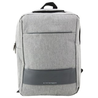 PLECAK MIEJSKI BIZNESOWY USB PRZEGRODA ŚRODKOWA SZARY 14L 40CM