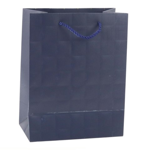 TORBA PREZENTOWA ELEGANCKA TŁOCZONE KWADRATY 23 x 18 x 10,5 CM