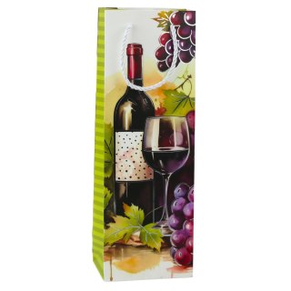 TORBA PREZENTOWA NA WINO BUTELKĘ PAPIEROWA 35 x 12 x 9 CM