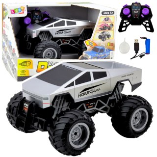 AUTO TERENOWE OFF-ROAD RC ZDALNIE STEROWANE SREBRNE 1:16