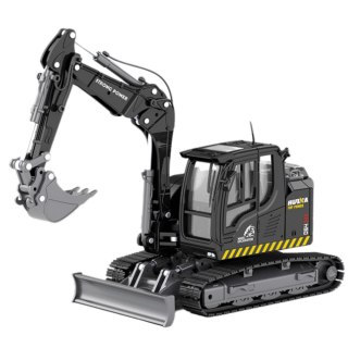 KOPARKA GĄSIENICOWA ZE SPYCHACZEM METALOWA HUINA CZARNA 1:50