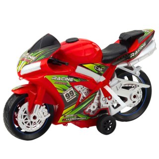 MOTOR WYŚCIGOWY ŚCIGACZ NAPĘD ŚWIATŁA DŹWIĘKI CZERWONY