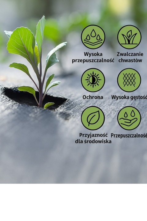 AGROTKANINA CZARNA 100 CM x50M UV 70G ANTYCHWASTOWA AGROWŁÓKNINA + KOTWY