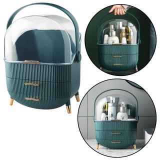 ORGANIZER NA KOSMETYKI OTWIERANA PORYWA TRANSPARENTNA DWIE SZUFLADY ZIELONY
