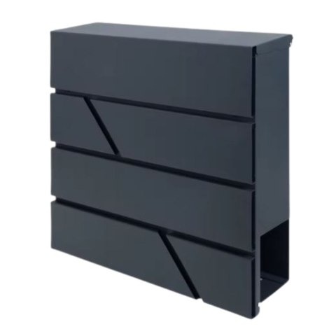 DUŻA SKRZYNKA POCZTOWA NA LISTY GAZETY ANTRACYTOWA 37x37x11 CM