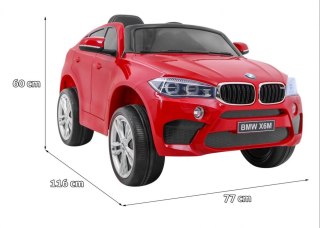 BMW X6M Elektryczne Autko dla dzieci, Czerwony SUV + Pilot