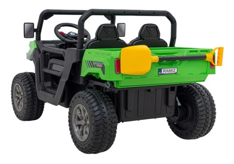 Auto Pick-Up Speed 900 dla dzieci Zielony + Napęd 4x4 + Ruchomy kiper + Bagażnik + Pilot + Łopatka + Audio LED
