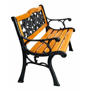 Ławka Ogrodowa Drewniana Metalowa Ławeczka Parkowa z oparciem