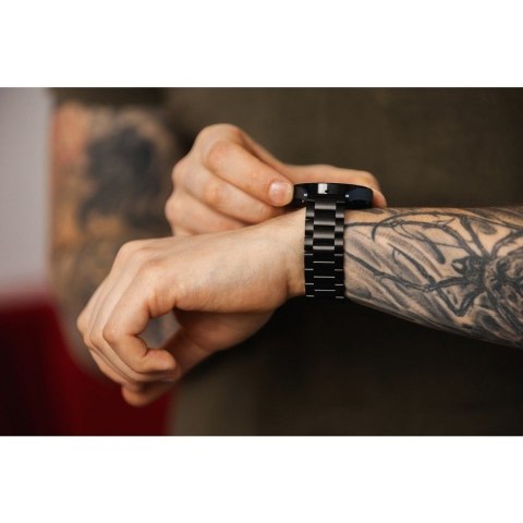 Pasek do Samsung Galaxy Watch Forcell F-Design FS06 zatrzask stal 20 mm srebrny