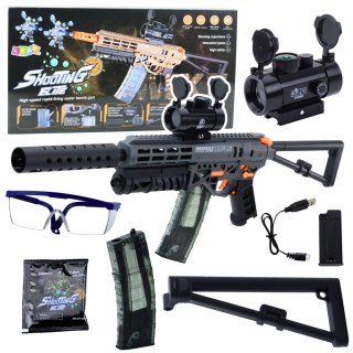 KARABIN NA KULKI WODNE MK7 NA AKUMULATOR CELOWNIK OKULARY KULKI