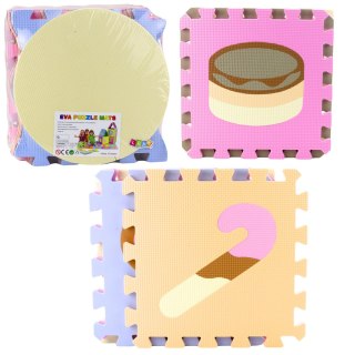 MIĘKKIE PUZZLE MATA EDUKACYJNA PIANKA EVA ZWIERZĘTA PASTELOWE 16 EL.