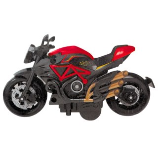 MOTOCYKL DO SKŁADANIA SKRĘCANIA METAL 1:14 DIY CZARNO-CZERWONY