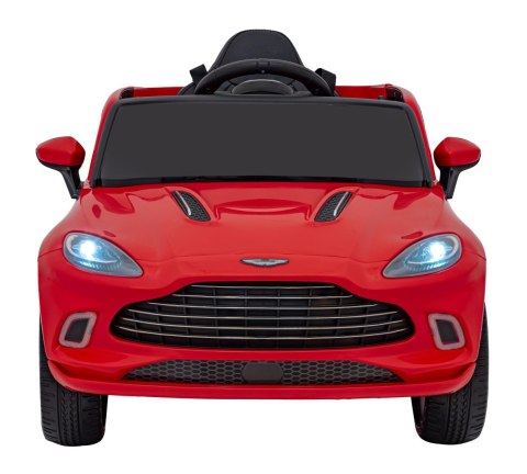 ASTON MARTIN DBX NA AKUMULATOR DLA DZIECI CZERWONY + PILOT + EVA + PASY + WOLNY START + AUDIO LED