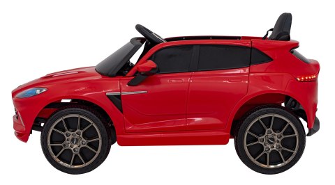 ASTON MARTIN DBX NA AKUMULATOR DLA DZIECI CZERWONY + PILOT + EVA + PASY + WOLNY START + AUDIO LED