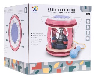 BĘBENEK Z MIKROFONEM DLA DZIECI 18M+ INTERAKTYWNA MULTIKOSTKA + KARUZELA + PANEL DŹWIĘKOWY