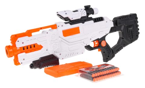 DUŻY KARABIN FAST PIONEER DLA DZIECI 8+ CELOWNIK + MAGAZYNEK + 24 PIANKOWYCH POCISKI