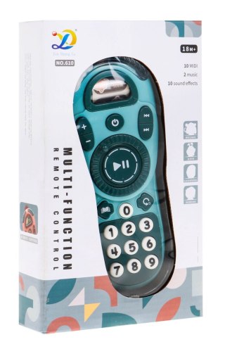 INTERAKTYWNY PILOT TELEWIZYJNY DLA DZIECI NIEBIESKI + DŹWIĘKI MELODIE + ŚWIATEŁKO LED